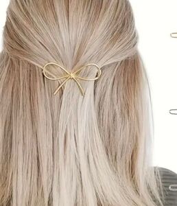 New Gold Bow Hair Clip